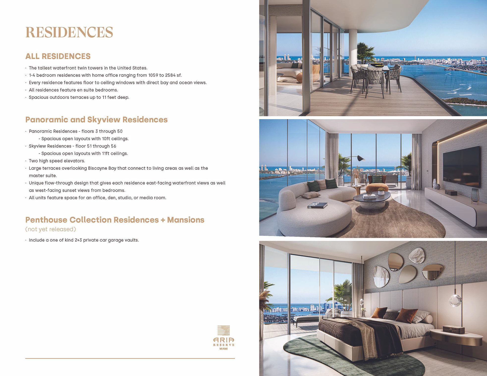 Aria Reserve Miami - Fact Sheet - Unbran